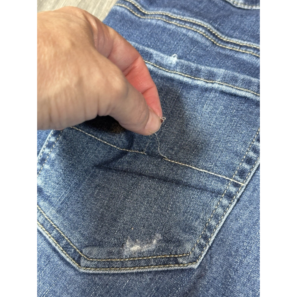 American Eagle Super Stretch Denim Jeans Women's Size 8 Regular Distressed - Picture 6 of 9